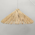 Retro farmhouse rattan pendant light in natural beige