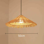 Retro farmhouse rattan pendant light in natural beige