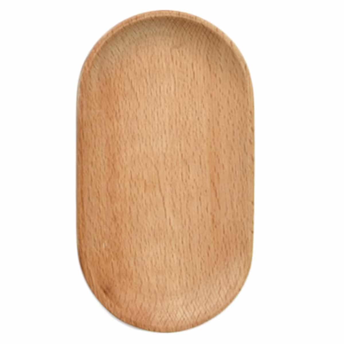 Small oval bamboo dish with a raised rim