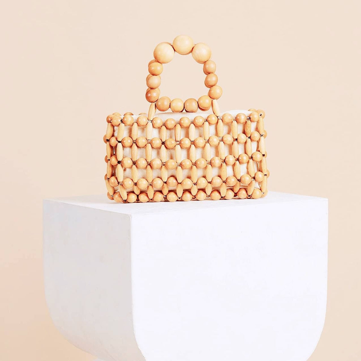 A Retro Wood and Woven Bag