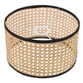Retro 70s style lamp shade hand woven in natural rattan