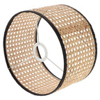 Retro 70s style lamp shade hand woven in natural rattan