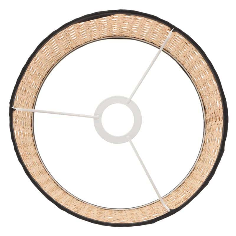 Retro 70s style lamp shade hand woven in natural rattan