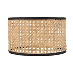Retro 70s style lamp shade hand woven in natural rattan