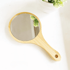 Round bamboo hand mirror