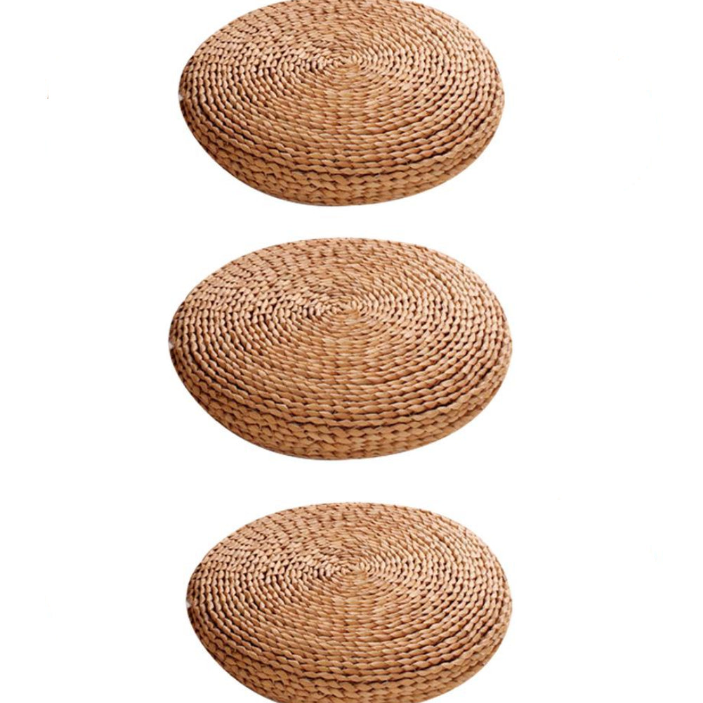 Round tightly hand woven cushion in deep brown rattan