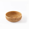 Round handwoven honey rattan bowl