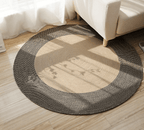 Round jute rug with a wide black border