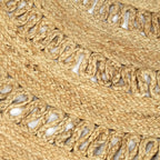 Round jute rug with concentric openwork rings