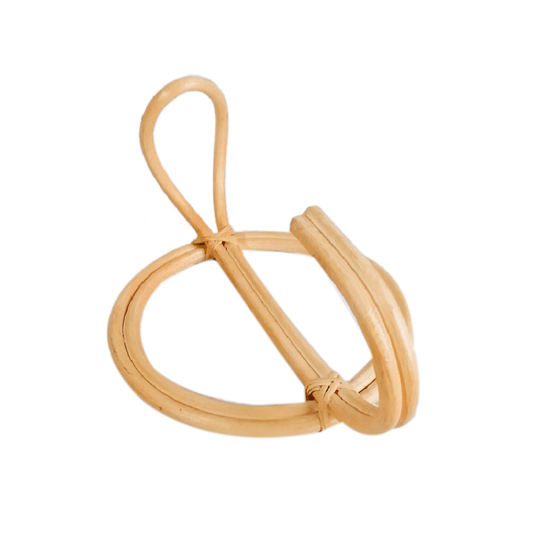 Round hand woven natural rattan wall hook with a central hook