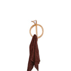 Round hand woven natural rattan wall hook with a central hook