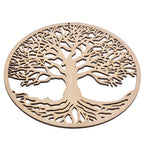 Round wooden tree of life wall art