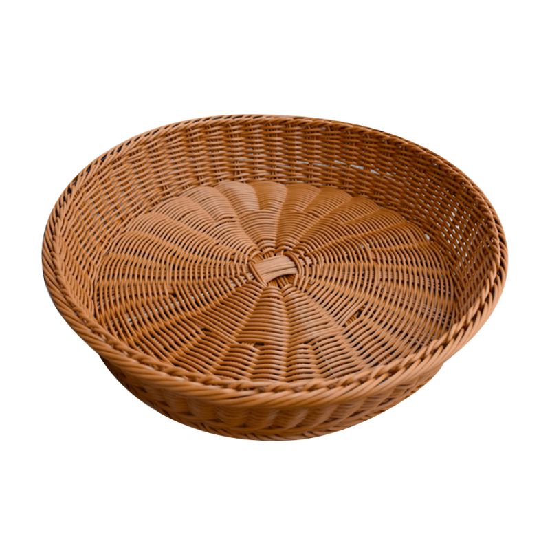 Low round woven bread basket