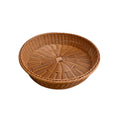 Low round woven bread basket