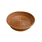 Low round woven bread basket
