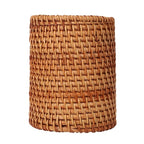 Round hand woven rattan utensil holder