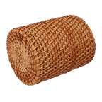 Round hand woven rattan utensil holder