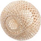 Rounded lamp shade hand woven in natural rattan with an airy mesh
