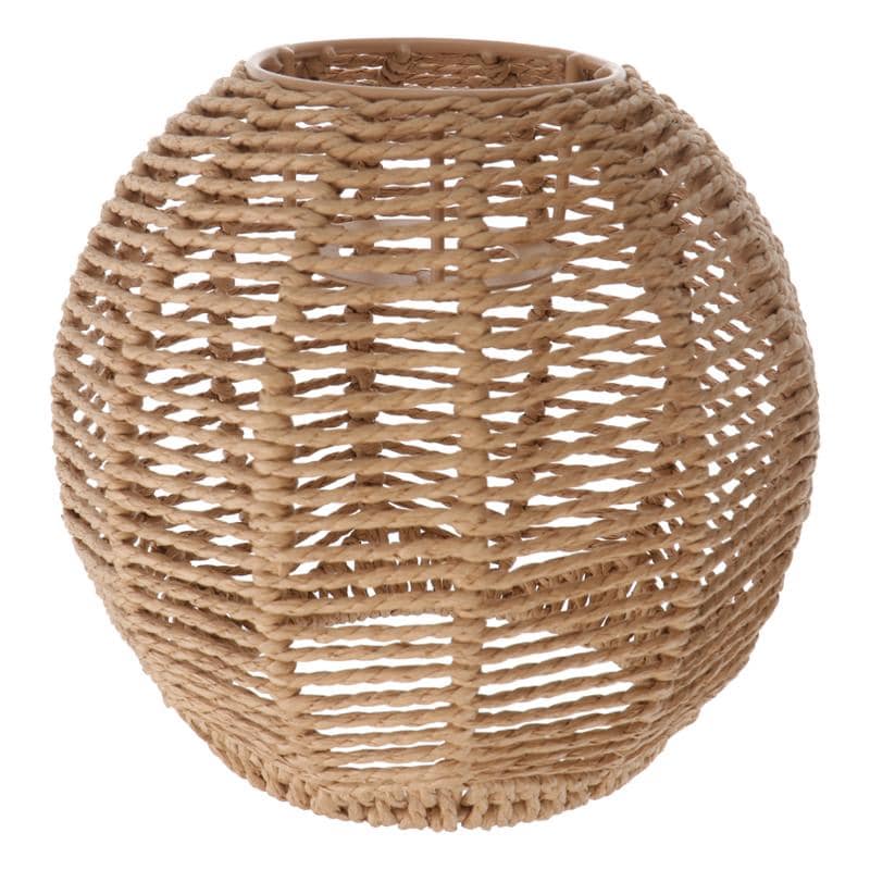 Rustic hand woven paper rope lamp shade in drop or rectangular shape