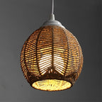 Rustic hand woven paper rope lamp shade in drop or rectangular shape