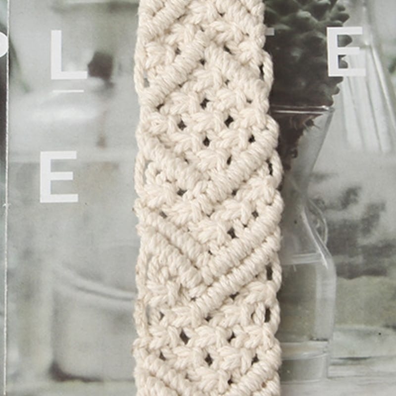 Arched rustic wardrobe door handle in hand woven rattan