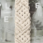 Arched rustic wardrobe door handle in hand woven rattan