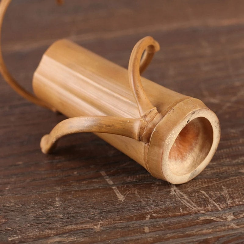 Sculptural bamboo stem vase with curved bamboo branches