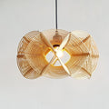 Sculptural openwork rattan pendant with looped strands