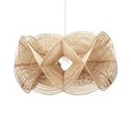 Sculptural openwork rattan pendant with looped strands