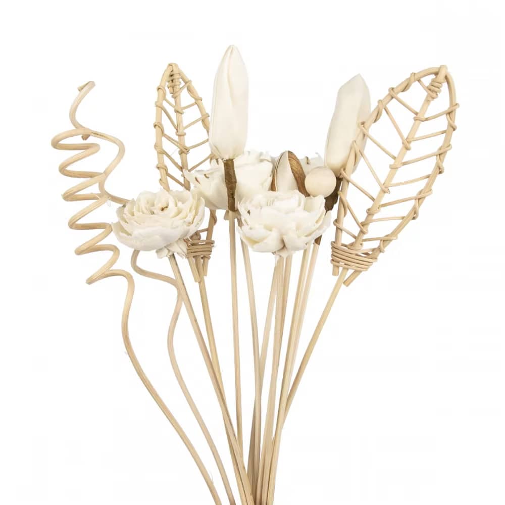Bundle of natural rattan flower and leaf stems