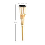 Set of twelve woven rattan solar garden lights on stakes