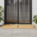 Two natural bamboo slatted bath mats
