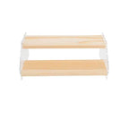 Two small light wood wall shelves with brackets