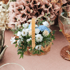 Tiny woven baskets with handles