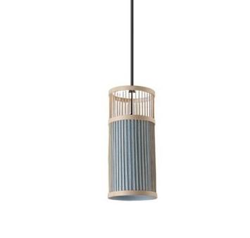 Slim woven cylinder pendant light