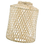 Small lantern shaped lamp shade in beige woven bamboo