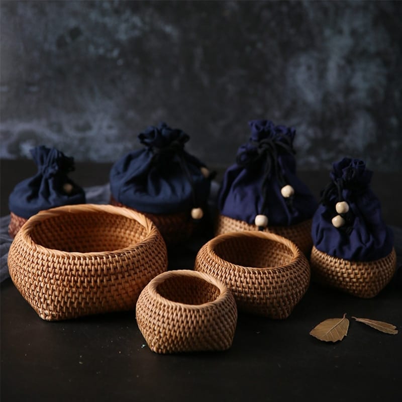 A Small Hand Woven Rattan Box