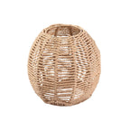 Small woven rattan cylinder pendant in a bright kitchen