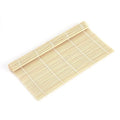 Small square rollable bamboo slat mat with a non slip surface