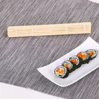 Small square rollable bamboo slat mat with a non slip surface