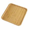 Square handwoven bamboo platter with raised edges