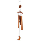 Star shaped bamboo wind chime with hanging bamboo tubes