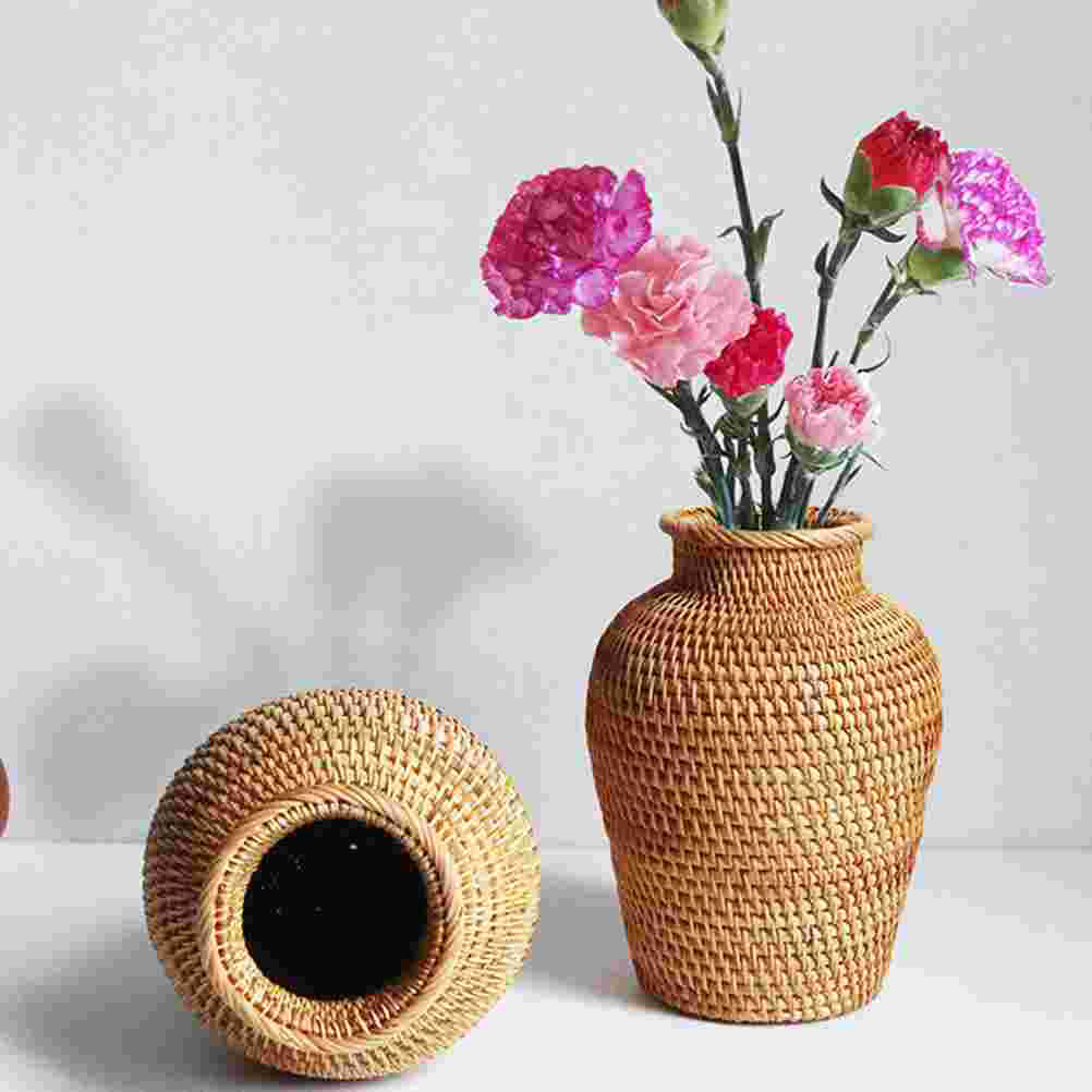 Woven Rattan and Dried Flowers
