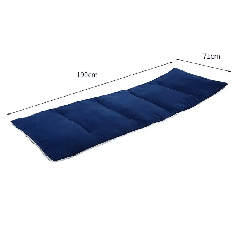 Long striped polyester sun lounger cushion in blue, gray or green