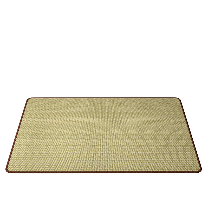 Green tatami mat with a brown border in a living room