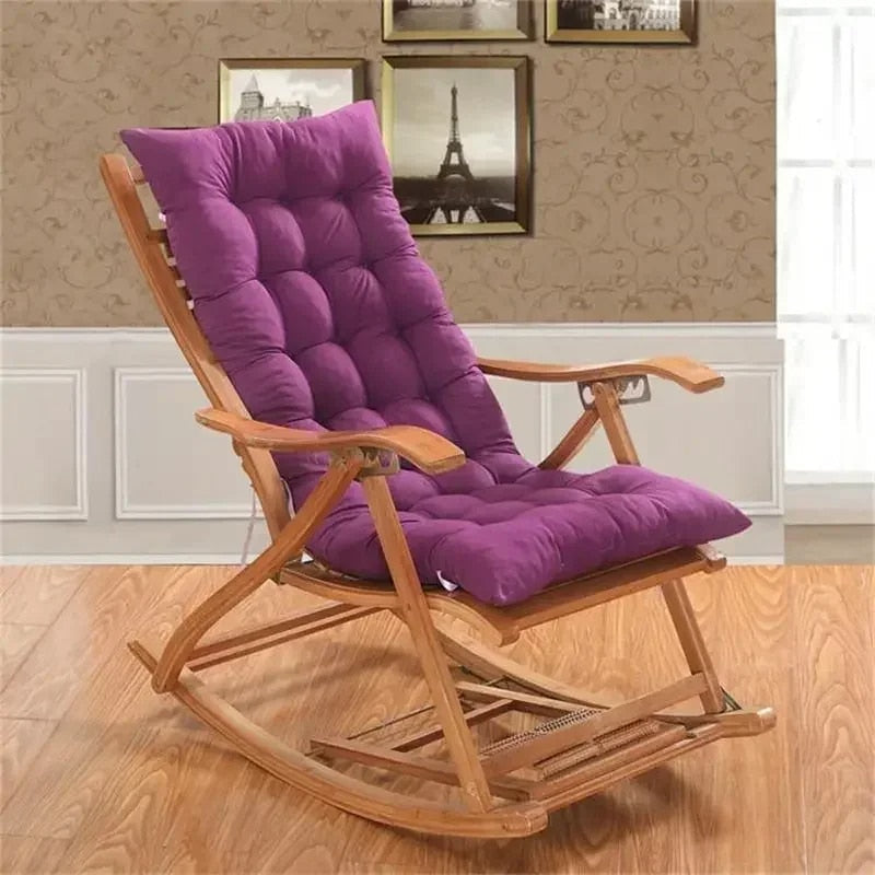 Padded polyester and cotton sun lounger cushion in purple, blue or gray
