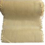 Roll of woven synthetic rattan webbing in beige or brown