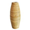Group of tall natural bamboo floor vases in three heights