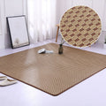 Thick woven rattan tatami mat in a bright living room