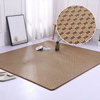 Thick woven rattan tatami mat in a bright living room